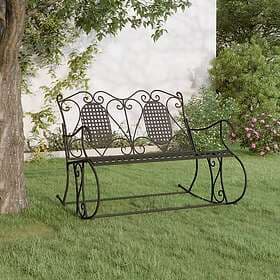 vidaXL Gungbench 2-sits 113 cm svart stål 318829