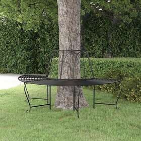 vidaXL Halvrund trädbench Ø159 cm svart stål 318825
