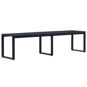 vidaXL Garden Bench 180 cm PS board black 49493