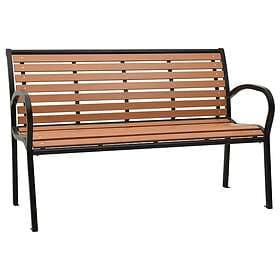 vidaXL Trädgårdsbench svart och brun 116 cm stål WPC 319579