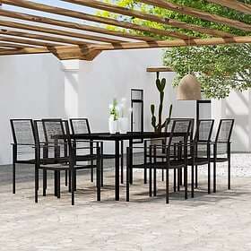 vidaXL Garden Dining Set 9 Pieces Black 3099202