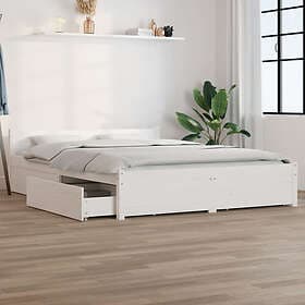 vidaXL Bed Frame med lådor vit 160x200 cm 3103570
