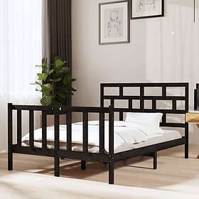 vidaXL Bed Frame svart massiv furu 135x190 cm 4FT6 3101327