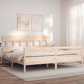 vidaXL Bed Frame med huvudgavel 200x200 cm massivt trä 3195176