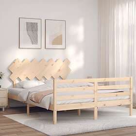 vidaXL Bed Frame med huvudgavel 5FT King Size massivt trä 3195291