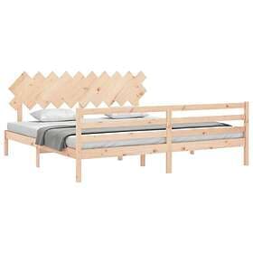vidaXL Bed Frame med huvudgavel 200x200 cm massivt trä 3195306