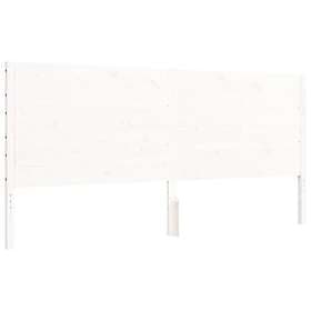 vidaXL Bed Frame med huvudgavel vit 200x200 cm massivt trä 3194657