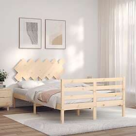 vidaXL Bed Frame med huvudgavel dubbelsäng massivt trä 3195256