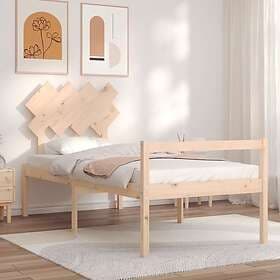 vidaXL Bed Frame med huvudgavel enkelsäng massivt trä 3195511