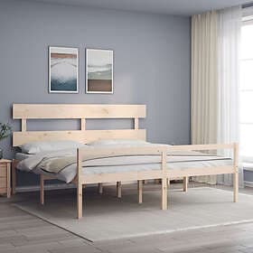 vidaXL Bed Frame med huvudgavel massivt trä 3195366