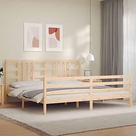 vidaXL Bed Frame med huvudgavel 200x200 cm massivt trä 3193941