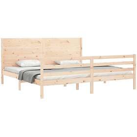 vidaXL Bed Frame med huvudgavel 200x200 cm massivt trä 3194656