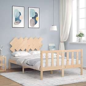 vidaXL Bed Frame med huvudgavel 120x200 cm massivt trä 3193461
