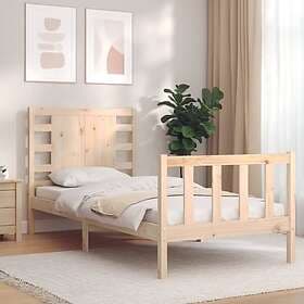 vidaXL Bed Frame med huvudgavel 90x200 cm massivt trä 3192801