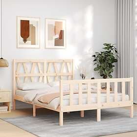 vidaXL Bed Frame with Headboard 140x200 cm solid wood