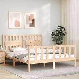 vidaXL Bed Frame med huvudgavel 5FT King Size massivt trä 3192431