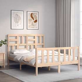 vidaXL Bed Frame med huvudgavel 140x200 cm massivt trä 3193076