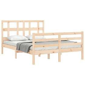vidaXL Bed Frame med huvudgavel 120x200 cm massivt trä 3194826
