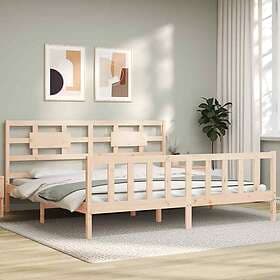 vidaXL Bed Frame med huvudgavel 200x200 cm massivt trä 3192576