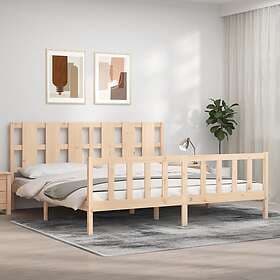 vidaXL Bed Frame med huvudgavel 180x200 cm massivt trä 3192246