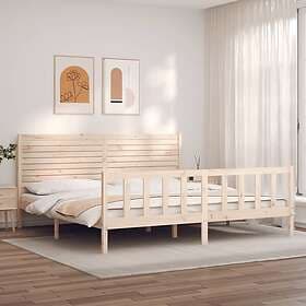 vidaXL Bed Frame med huvudgavel 200x200 cm massivt trä 3193226