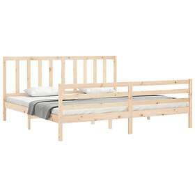 vidaXL Bed Frame med huvudgavel 200x200 cm massivt trä 3193876