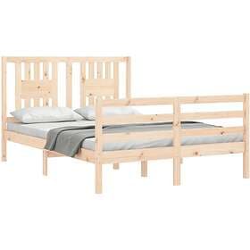 vidaXL Bed Frame med huvudgavel 120x200 cm massivt trä 3194566