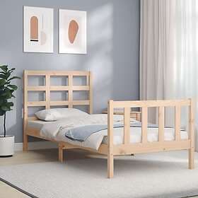 vidaXL Bed Frame med sänggavel 2FT6 Small enkel massivt trä 3192061