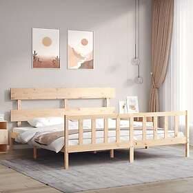 vidaXL Bed Frame med huvudgavel 200x200 cm massivt trä 3193291