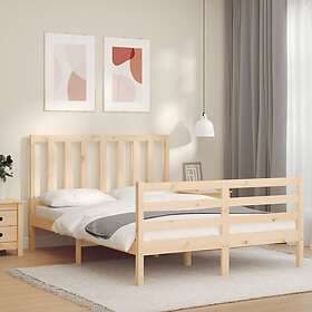 vidaXL Bed Frame med huvudgavel 140x200 cm massivt trä 3193856