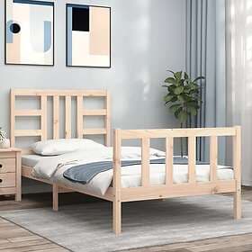 vidaXL Bed Frame med sänggavel 90x190 cm massivt trä 3191936