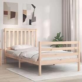 vidaXL Bed Frame med huvudgavel 100x200 cm massivt trä 3194236