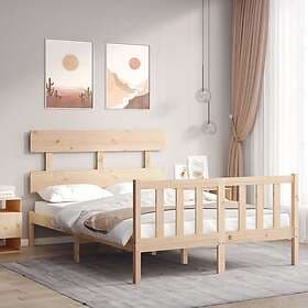 vidaXL Bed Frame med huvudgavel 140x200 cm massivt trä 3193271