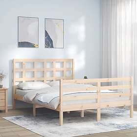 vidaXL Bed Frame med huvudgavel 120x200 cm massivt trä 3193981