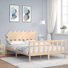 vidaXL Bed Frame med huvudgavel 5FT King Size massivt trä 3193471