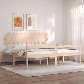 vidaXL Bed Frame med huvudgavel 200x200 cm massivt trä 3195566