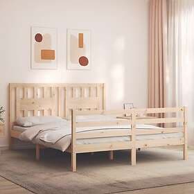 vidaXL Bed Frame med huvudgavel 160x200 cm massivt trä 3194581