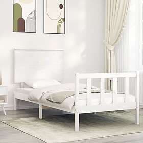 vidaXL Bed Frame med huvudgavel vit 100x200 cm massivt trä 3193392