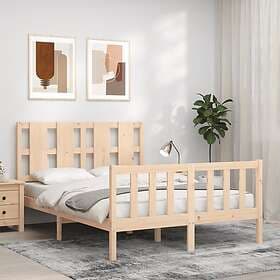 vidaXL Bed Frame med huvudgavel 140x190 cm massivt trä 3192211