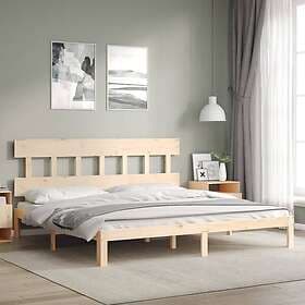 vidaXL Bed Frame med huvudgavel 200x200 cm massivt trä 3193616