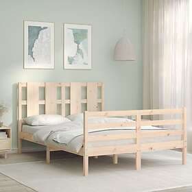 vidaXL Bed Frame med huvudgavel 120x200 cm massivt trä 3194111