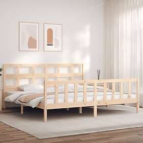 vidaXL Bed Frame med huvudgavel 200x200 cm massivt trä 3193031