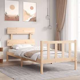 vidaXL Bed Frame med sänggavel 2FT6 Small enkel massivt trä 3193231