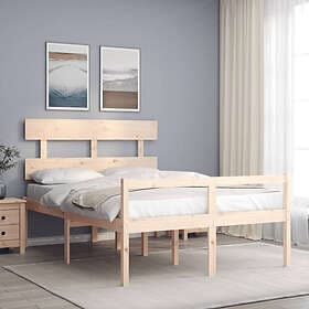 vidaXL Bed Frame med huvudgavel 120x200 cm massivt trä 3195346