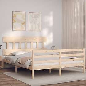 vidaXL Bed Frame med huvudgavel 160x200 cm massivt trä 3195166
