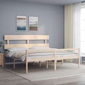 vidaXL Bed Frame med huvudgavel 200x200 cm massivt trä 3195371