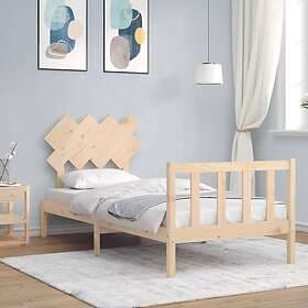 vidaXL Bed Frame med huvudgavel 90x200 cm massivt trä 3193451