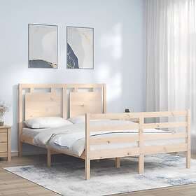 vidaXL Bed Frame med huvudgavel 120x200 cm massivt trä 3194046