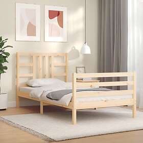 vidaXL Bed Frame med huvudgavel 90x200 cm massivt trä 3193906