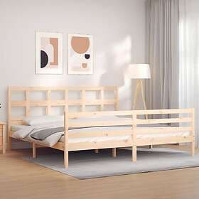 vidaXL Bed Frame med huvudgavel 200x200 cm massivt trä 3194851